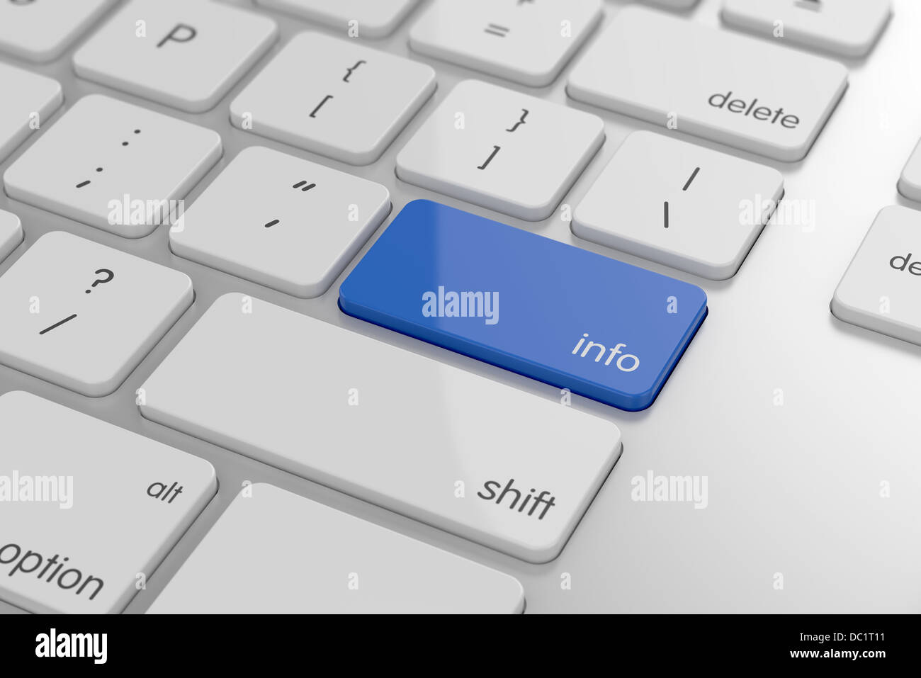 Info-Taste auf der Tastatur mit soft focus Stockfoto