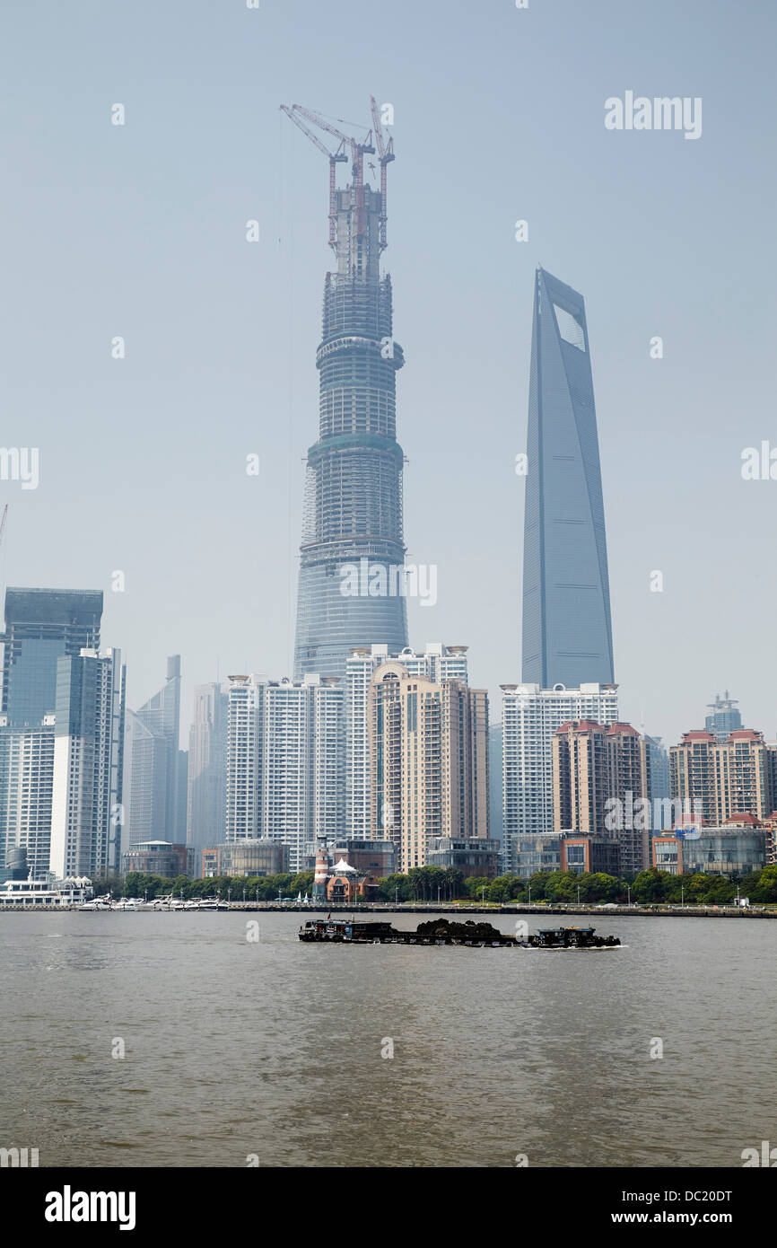 Shanghai Tower und das Shanghai World Financial Center, Shanghai, China Stockfoto