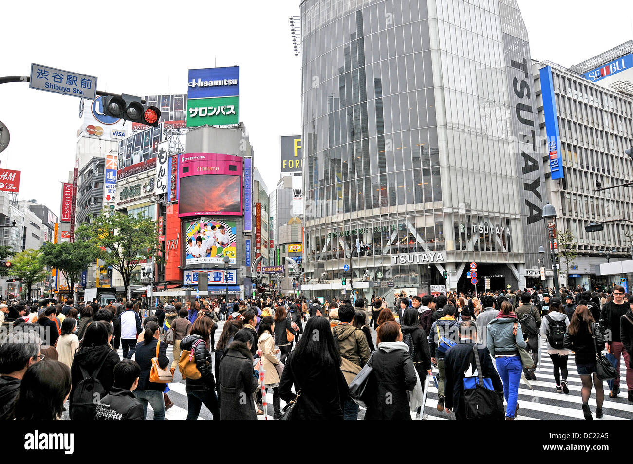 Straßenszene Tsutaya Shop Shibuya Tokio Japan Stockfoto