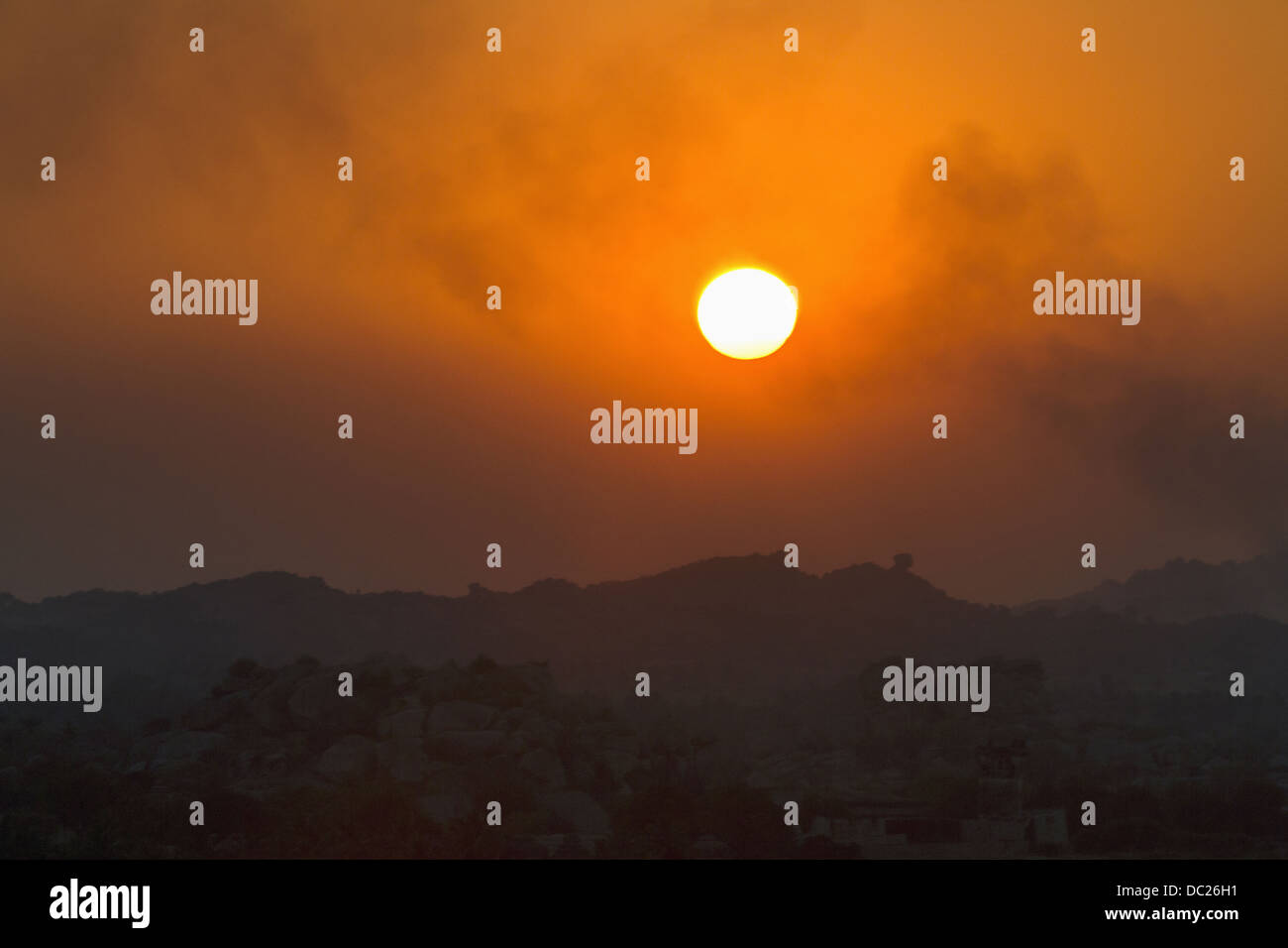 Sunset Point.  Hampi, Karnataka, Indien Stockfoto