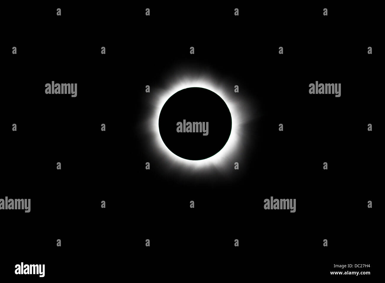 Totale Sonnenfinsternis am 13 Nobember 2012, Pazifik, Neu Kaledonien Stockfoto