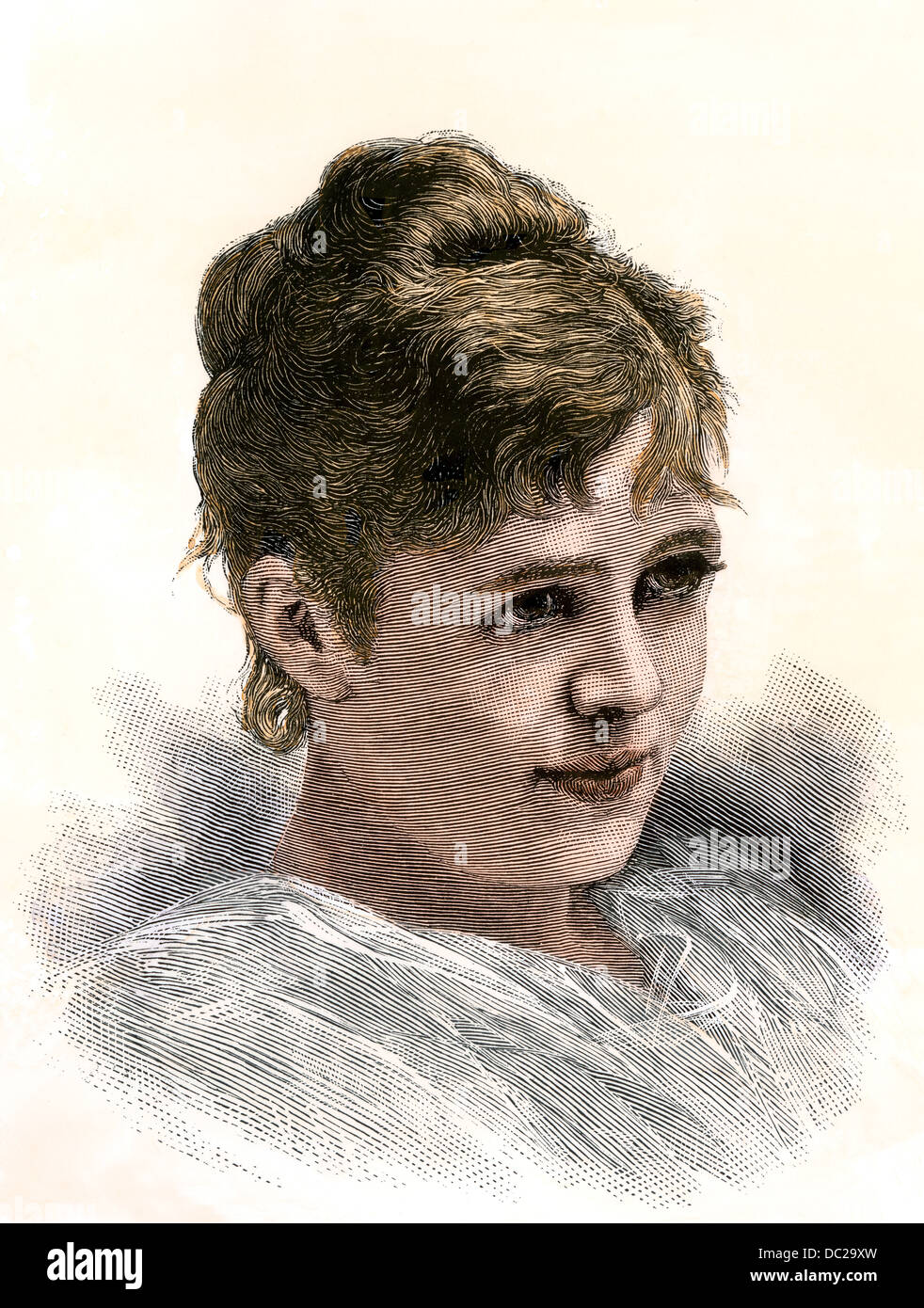 Nellie gewähren, jetzt Mrs Algernon Sartoris, der Tochter des Präsidenten US Grant. Hand - farbige Holzschnitt Stockfoto