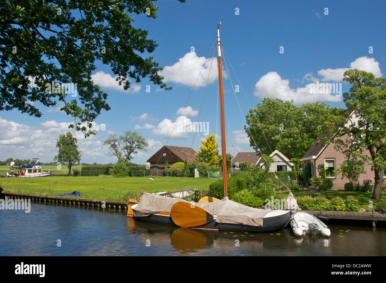 Kanalboot Blokzijl Holland Stockfoto
