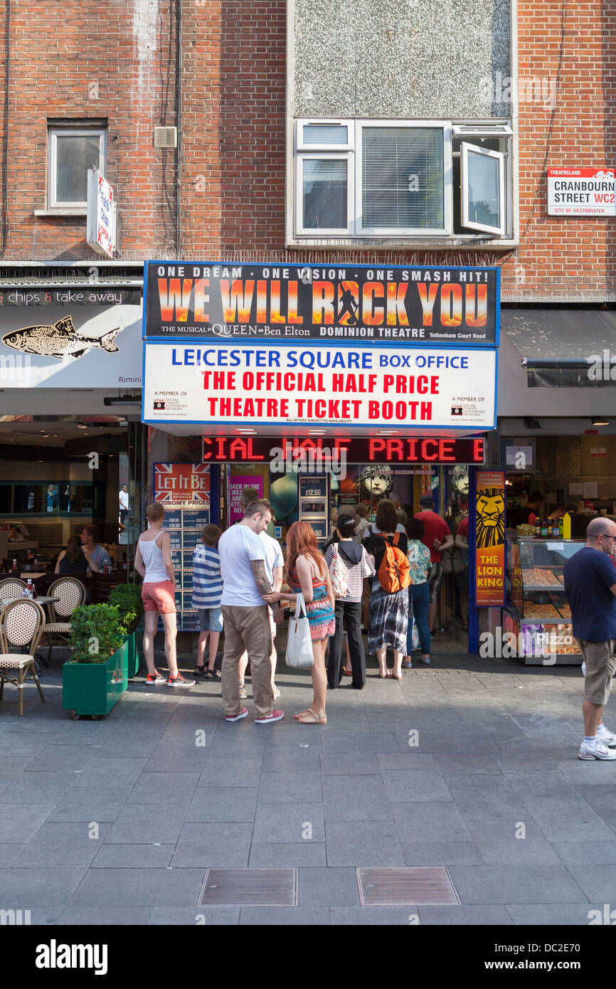 Rabatt-Theater Kassenhäuschen, London, England Stockfoto