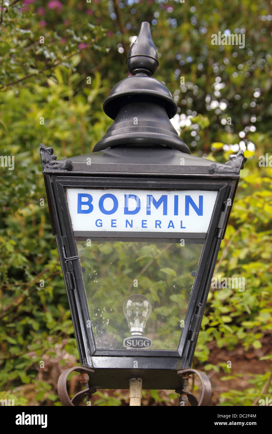 Lampe in Bodmin station Stockfoto