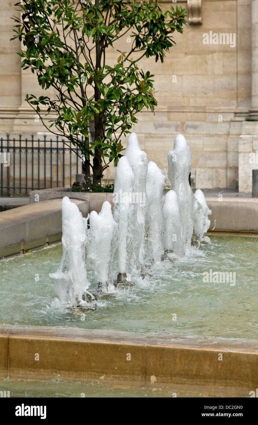 Brunnen, legen De La Sorbonne, Paris, Frankreich. Stockfoto