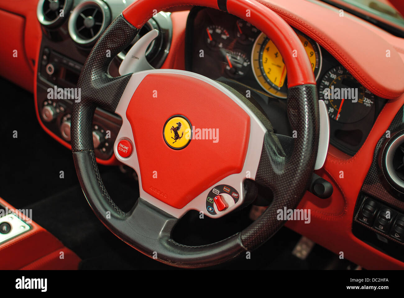 Interior Of Ferrari Stockfotos Interior Of Ferrari Bilder