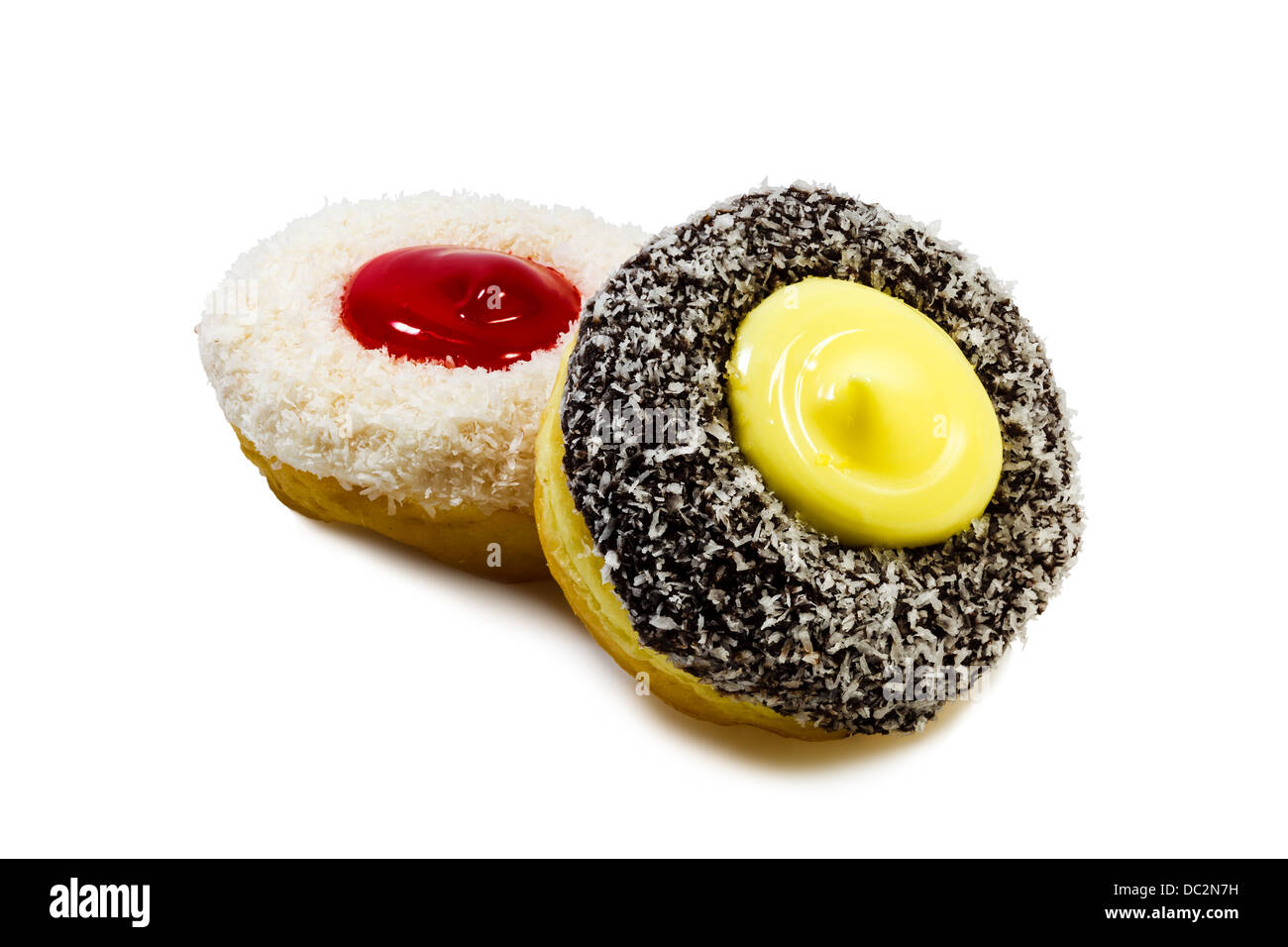 Donut Lust auf weißem Hintergrund Stockfoto