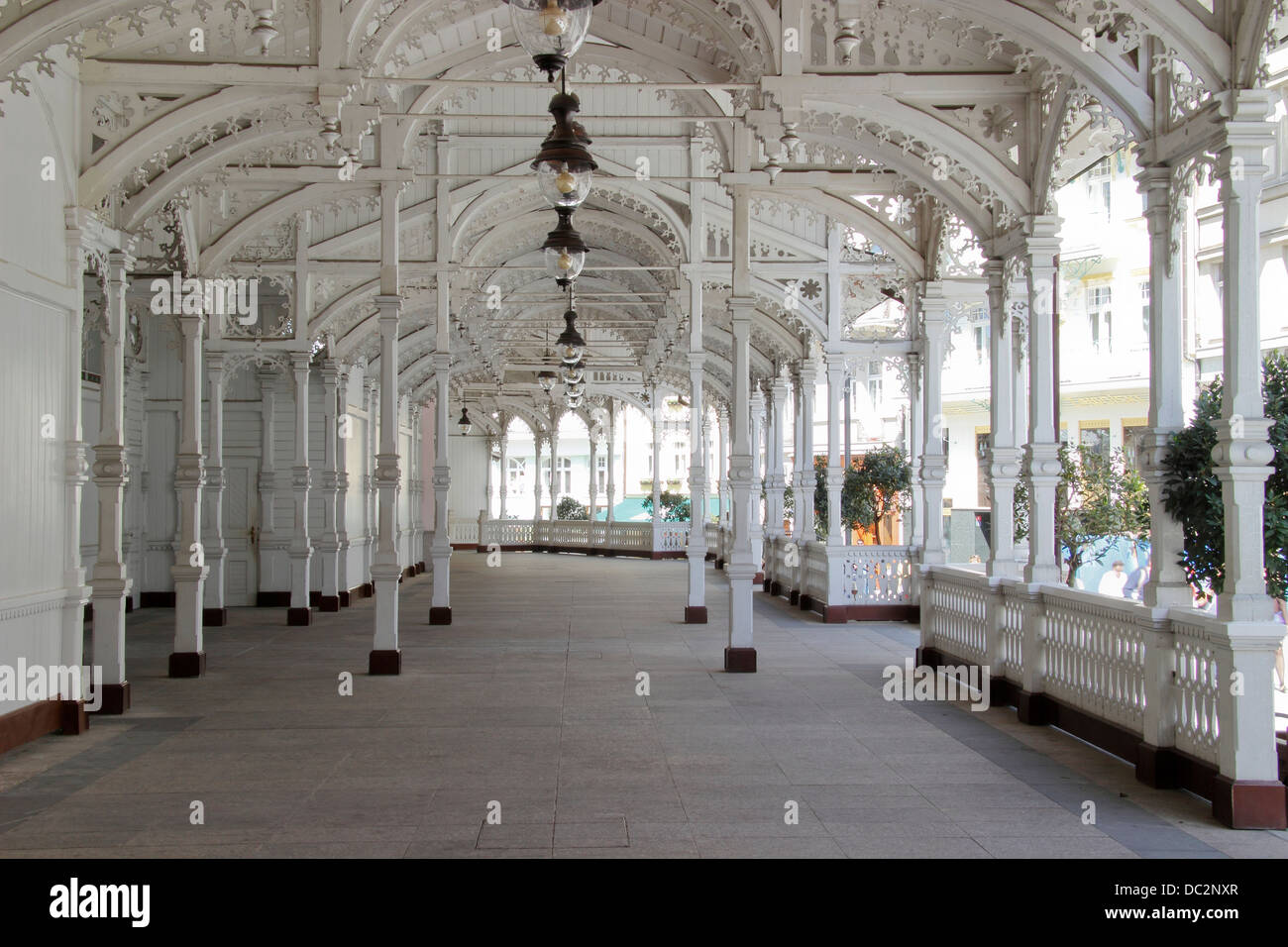 Marktkolonnade, Karlovy Vary, Karlovy Vary Region, Böhmen, Tschechische Republik, Europa Stockfoto
