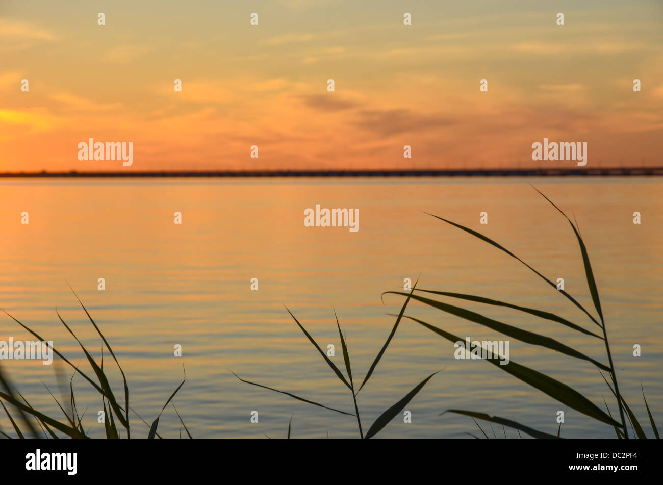 Sanfte Farben bei Sonnenuntergang an der Ostsee in Schweden Stockfoto