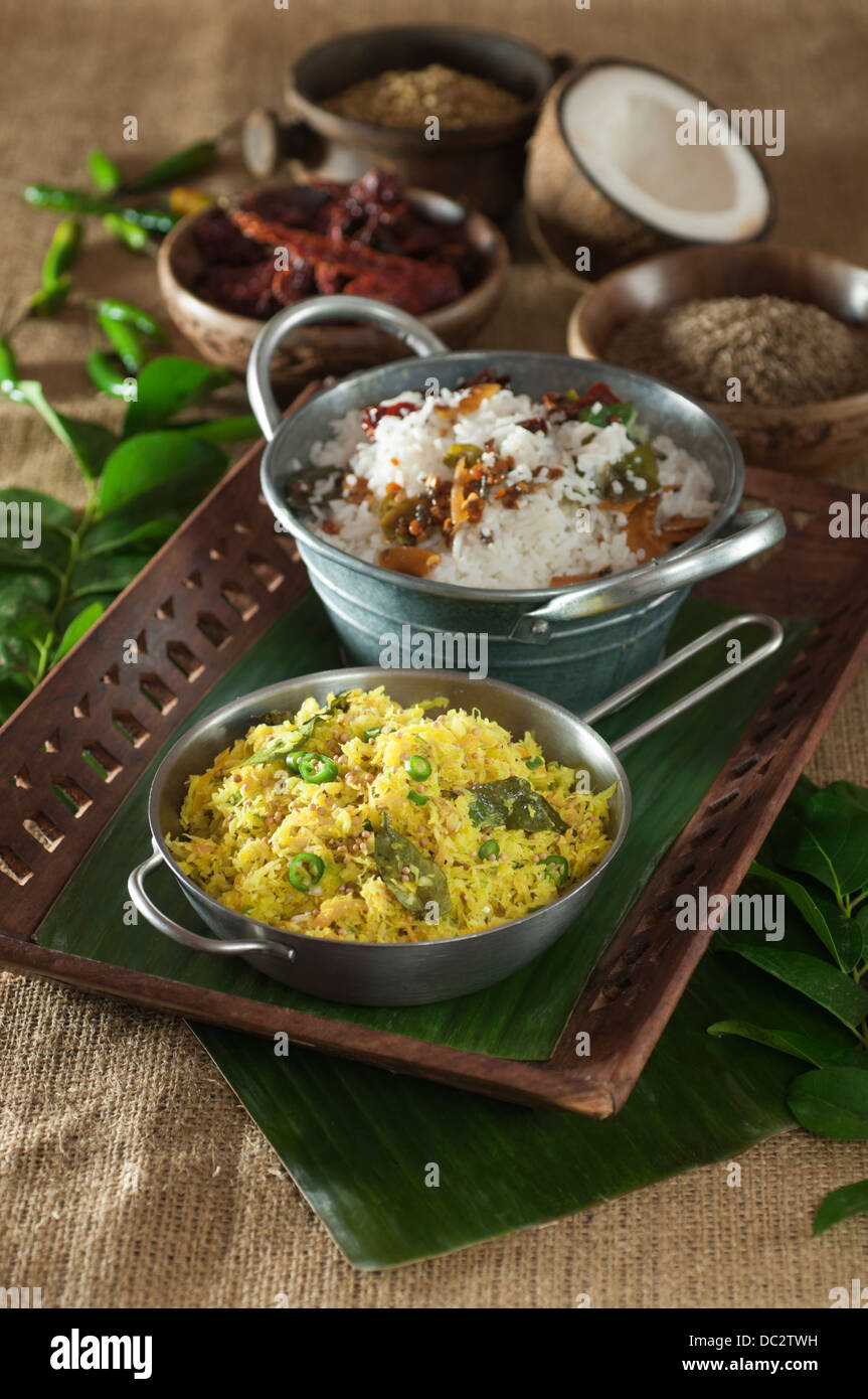 Thoran. Kokosnuss und Gemüsegericht Kerala Indien Stockfoto