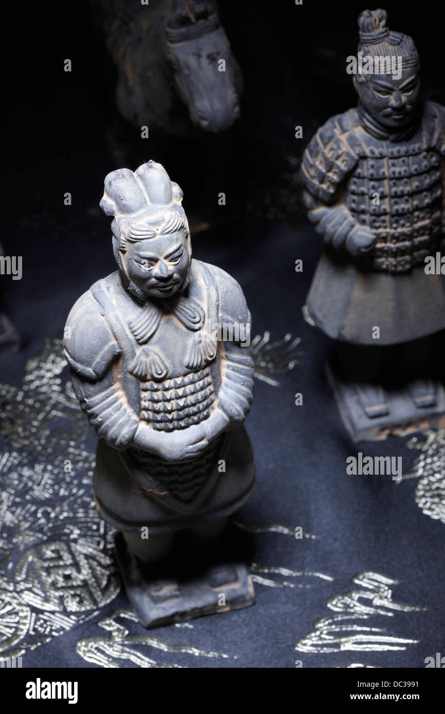 Steinskulptur von chinesischen historischen Persönlichkeiten Stockfoto