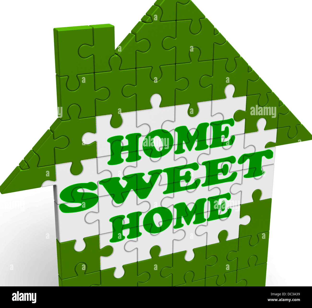 Home Sweet Home zeigt willkommen freundliche Einladung Stockfoto