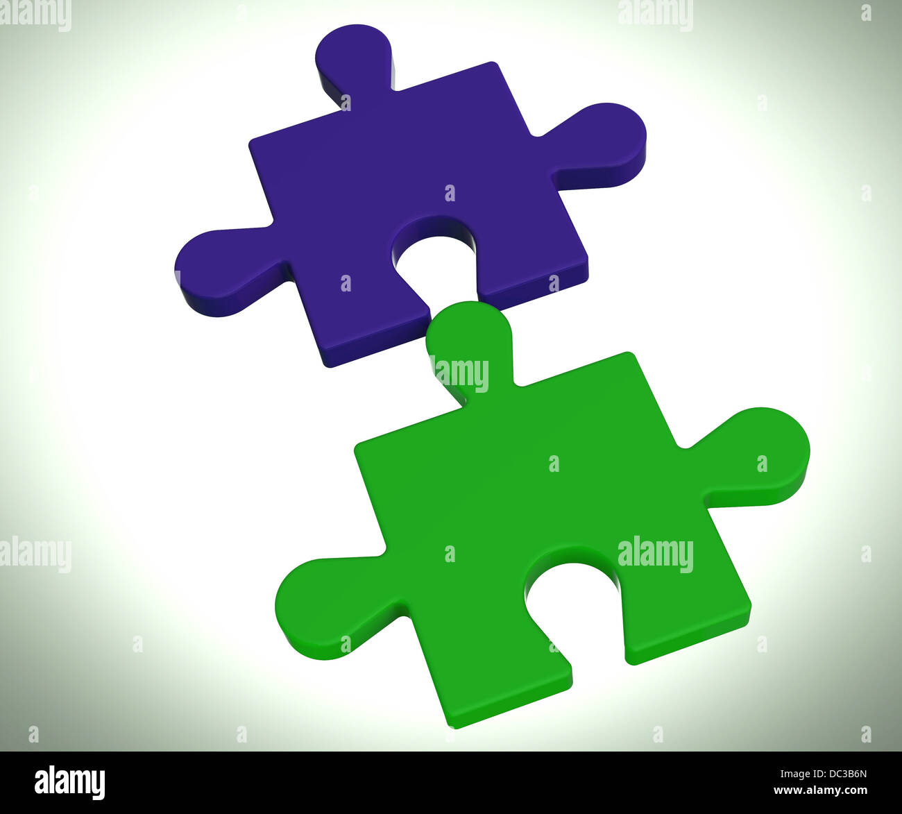 Puzzleteile zeigt verbundenen Team Konzept Stockfoto