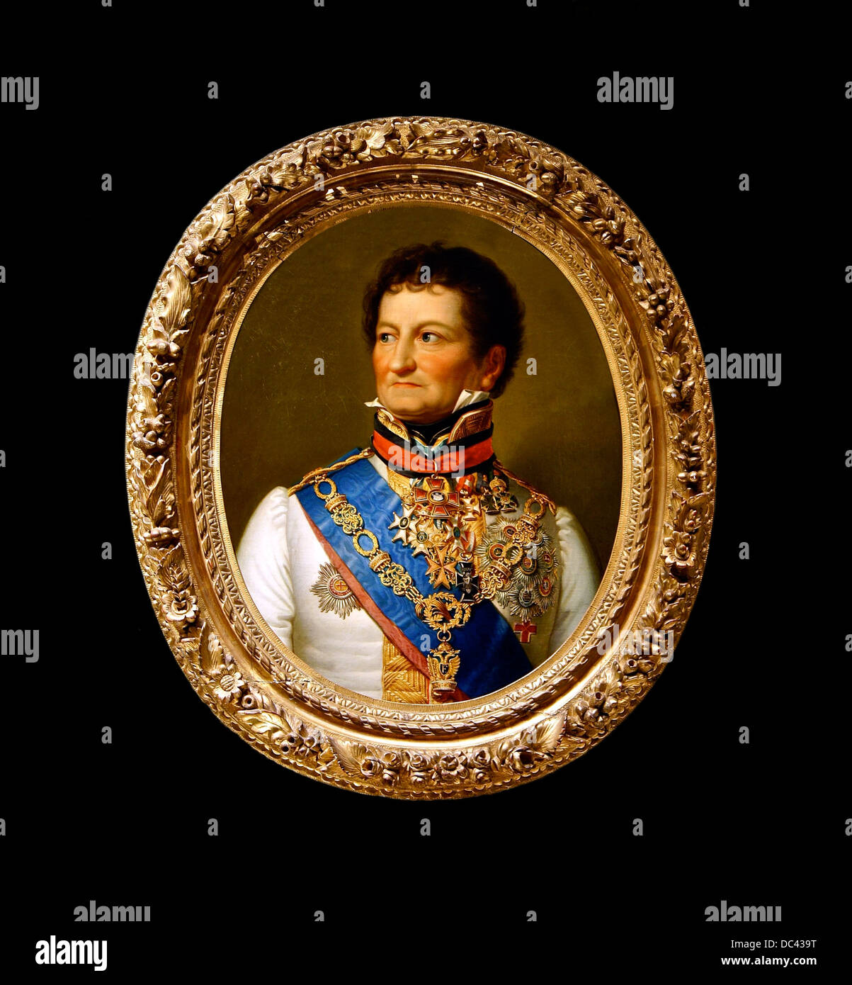 Österreichischen General Baron Jean Pierre Theodore de Wacquant-Geozelles, tragend, unter anderen Medaillen, der Kragen des österreichischen Ordens Stockfoto