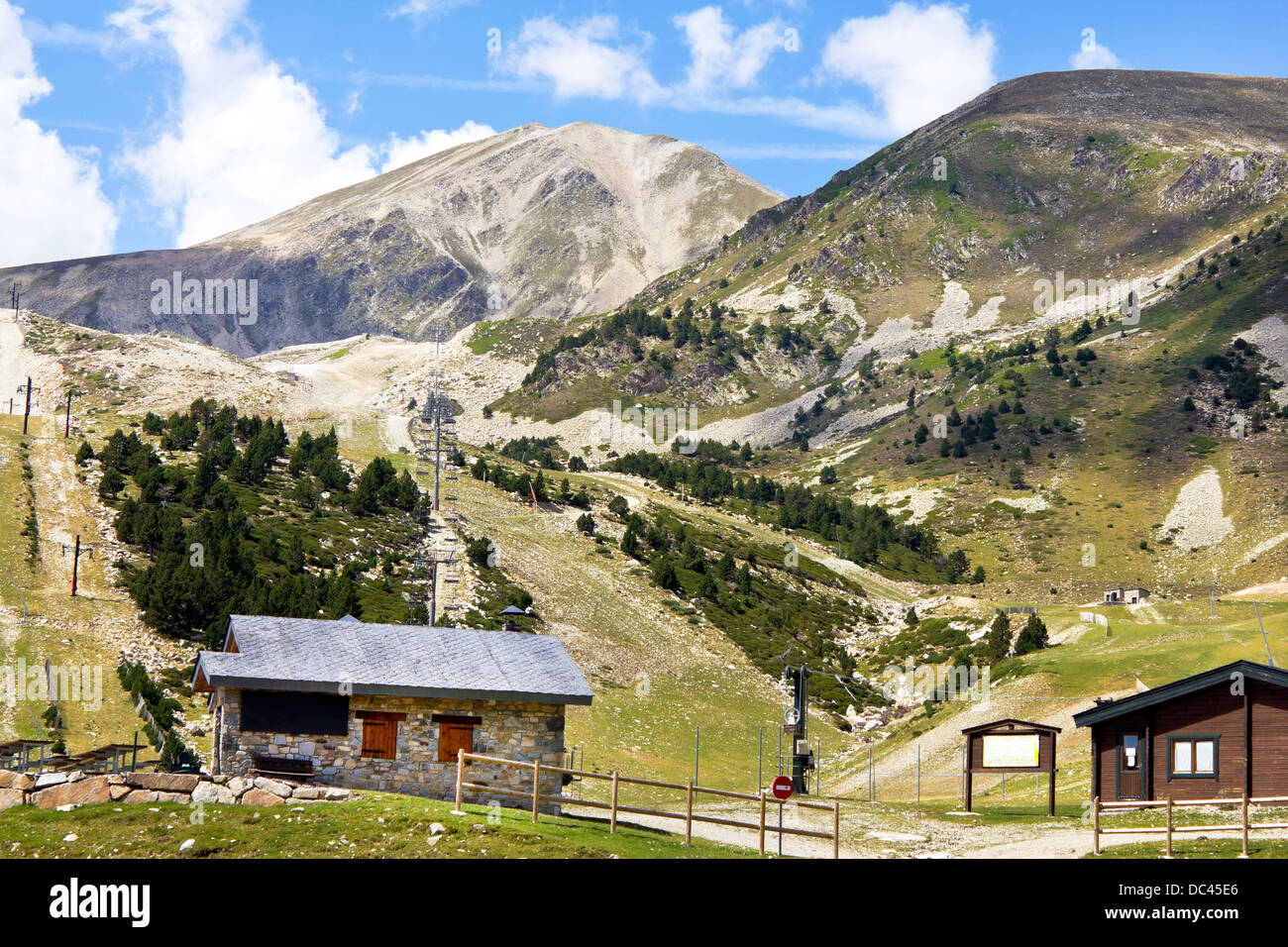 Berge Vallter 2000 Skigebiet in den Pyrenäen von Girona, Katalonien (Spanien) Stockfoto