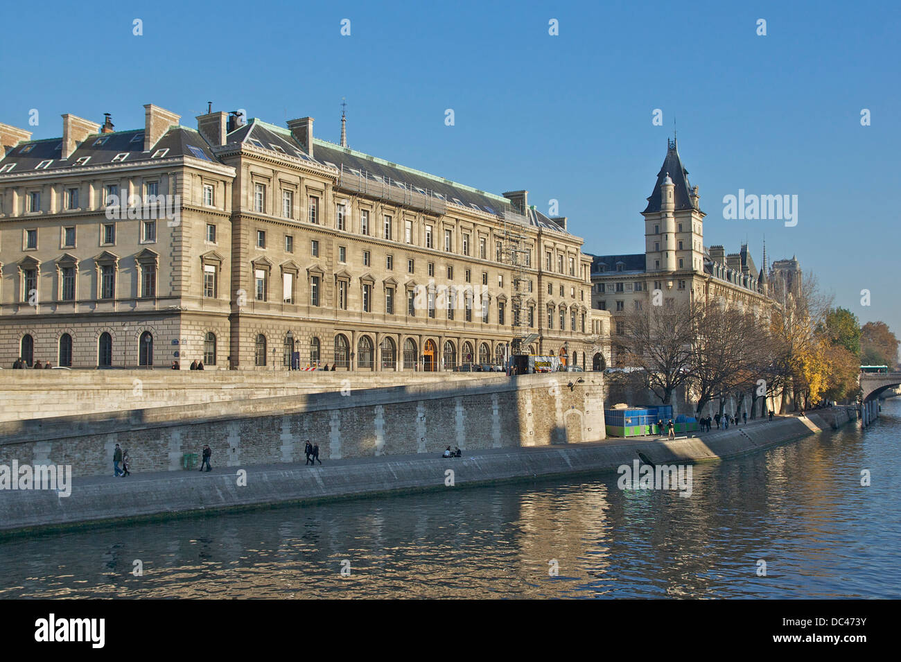 Bestandteil der Quai des Orfèvres (Kai der Goldschmiede) in Paris. Stockfoto