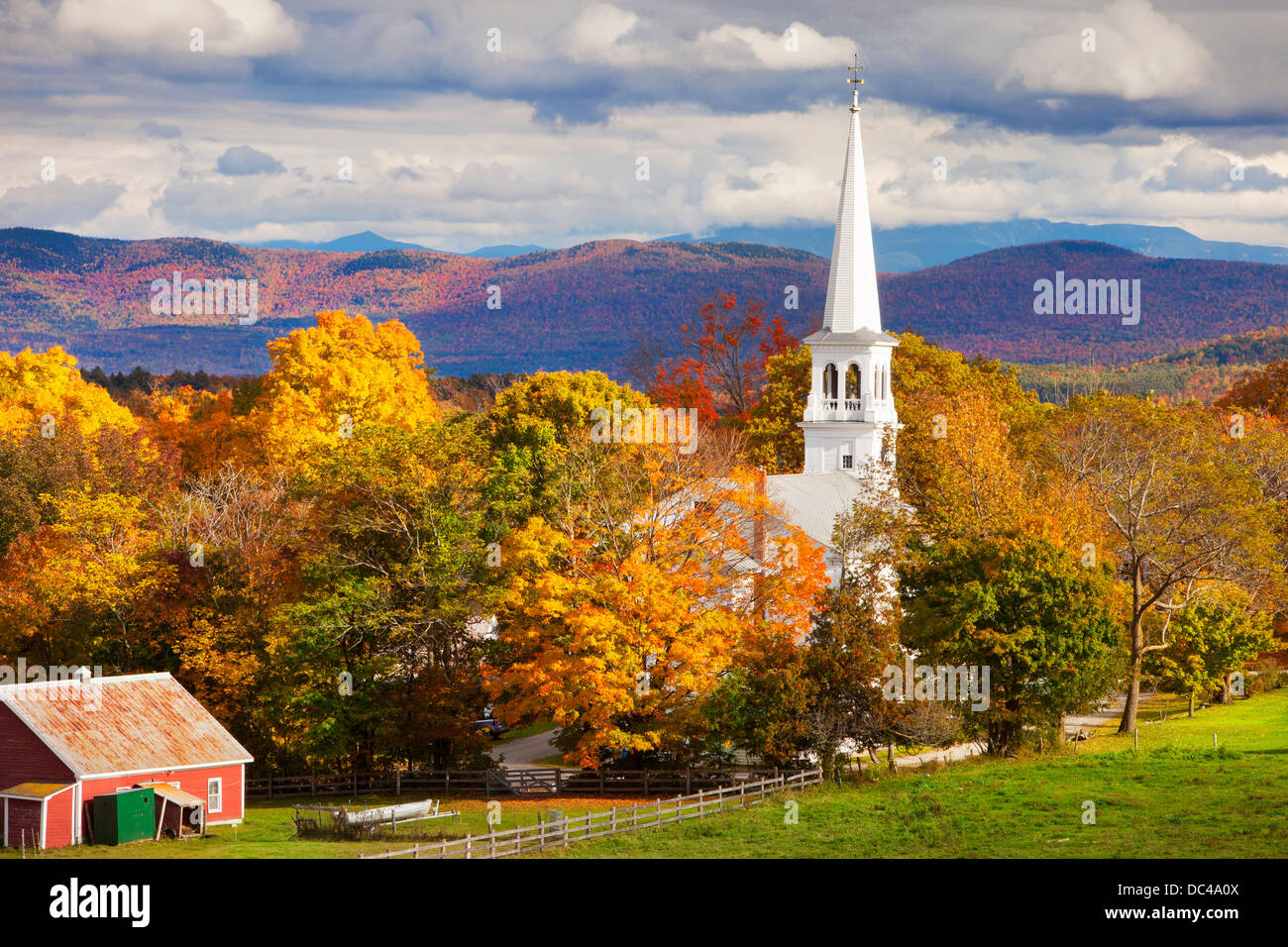 Herbst-Szene in Peacham, Vermont, USA Stockfoto