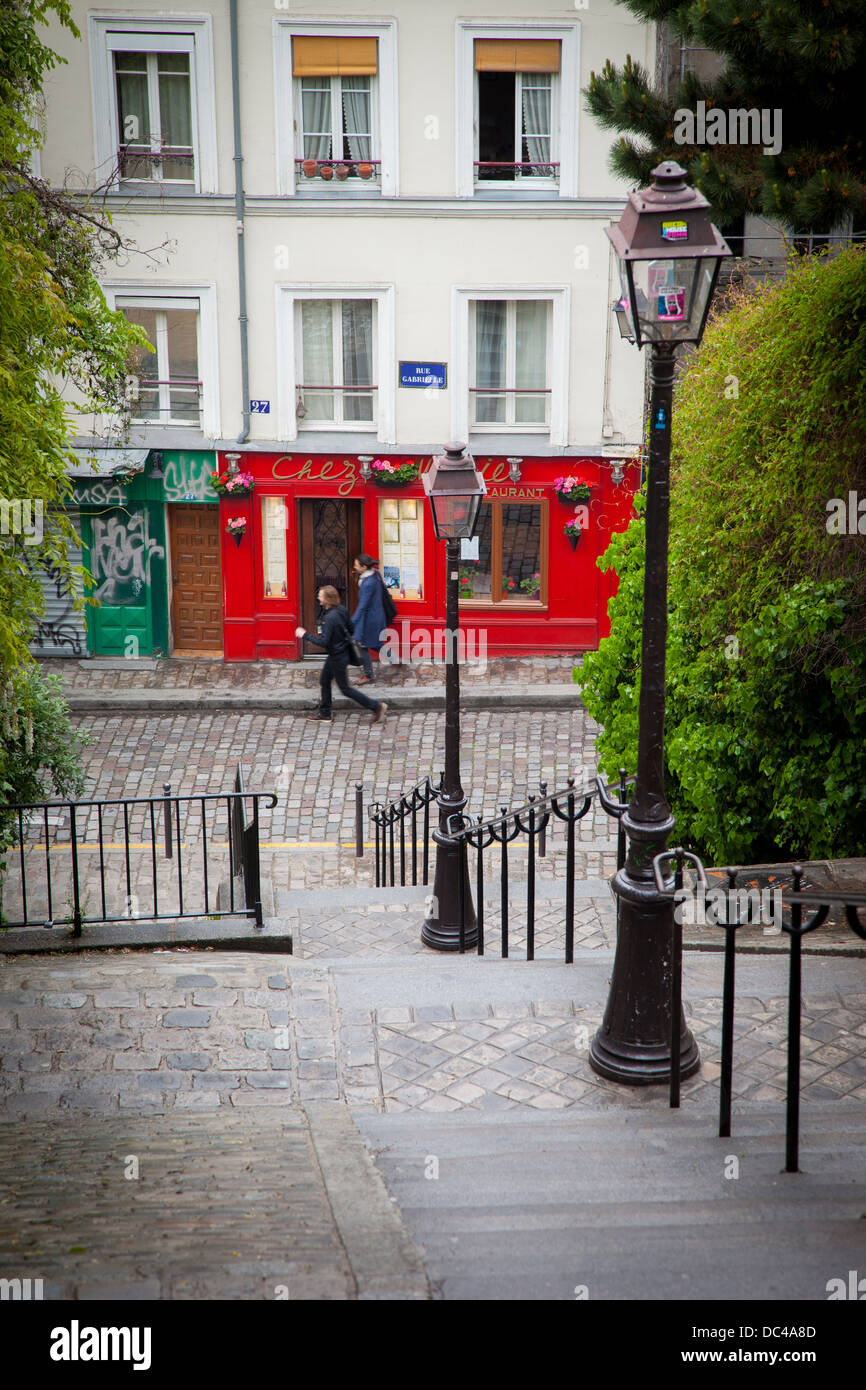 Schritte von Montmartre, Paris Frankreich Stockfoto