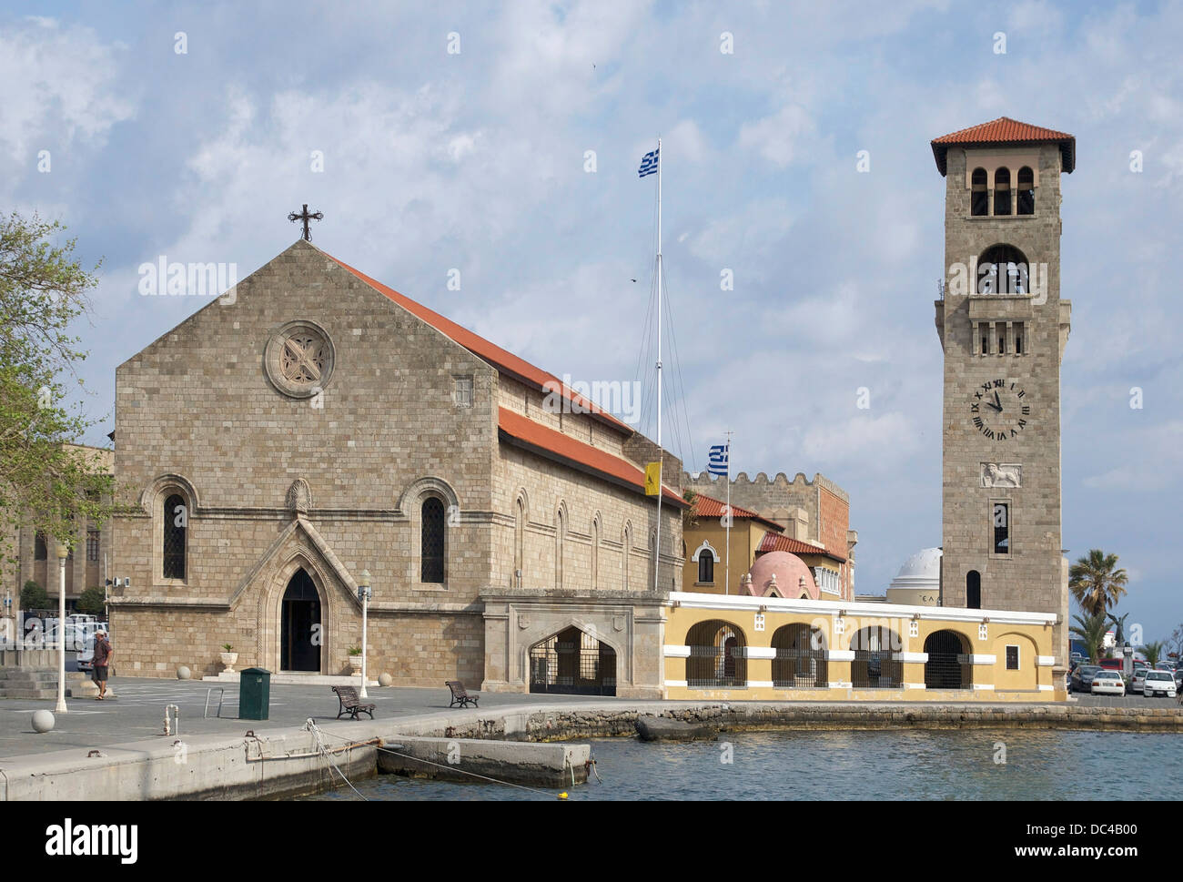 Kirche von Evangelismos, griechisch-orthodoxe Kathedrale von Rhodos und der Dodekanes. Ehemalige katholische Kathedrale Saint- Stockfoto