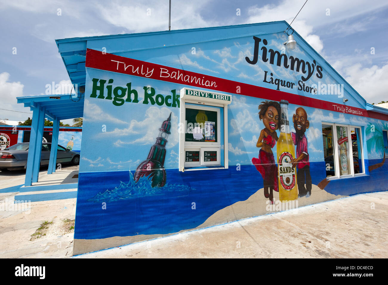 Jimmys Liquor Store (durchfahren), Nassau, New Providence Island, Bahamas Stockfoto