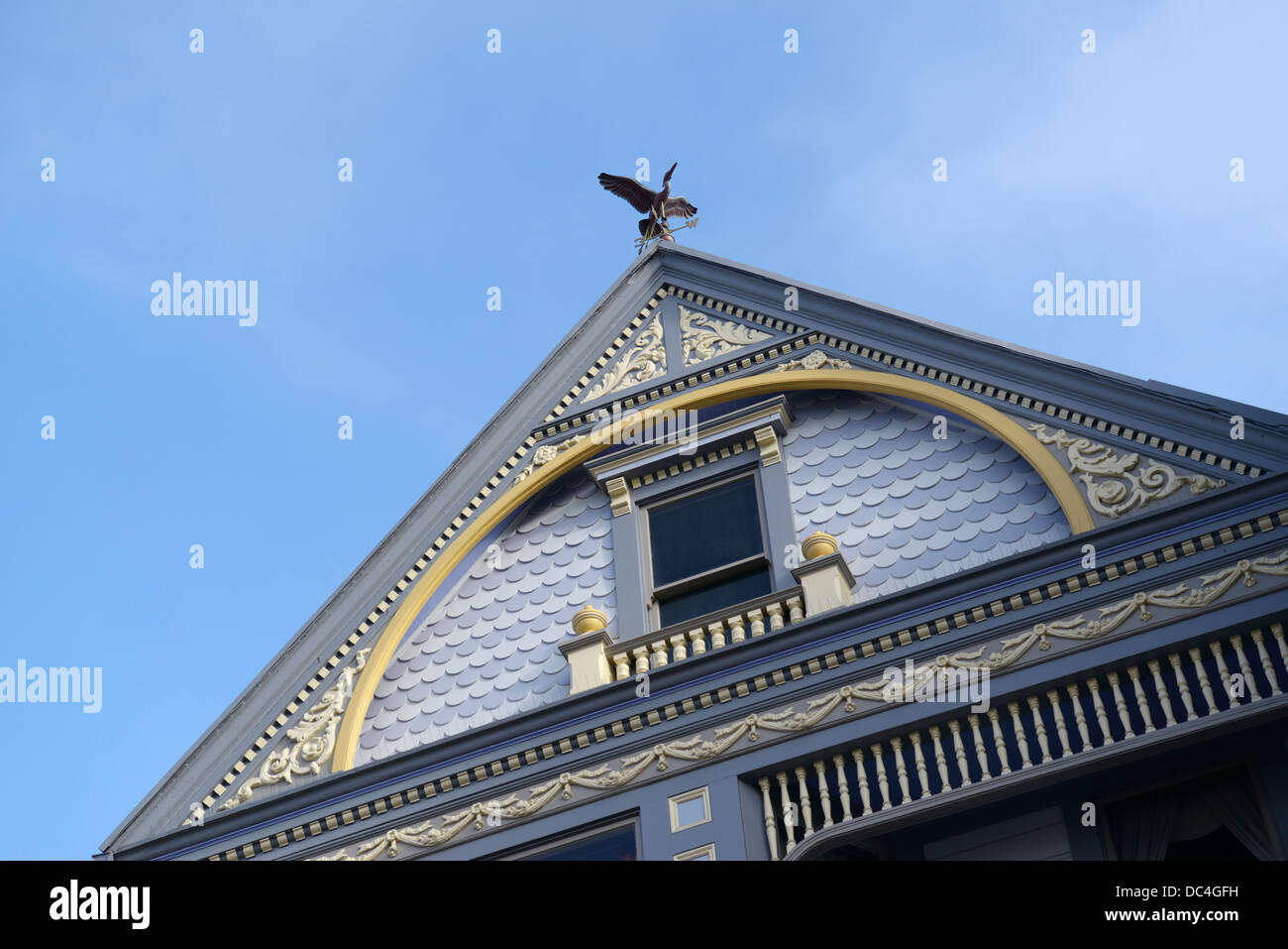 San Francisco auf dem Dach mit Wetterfahne, CA Stockfoto