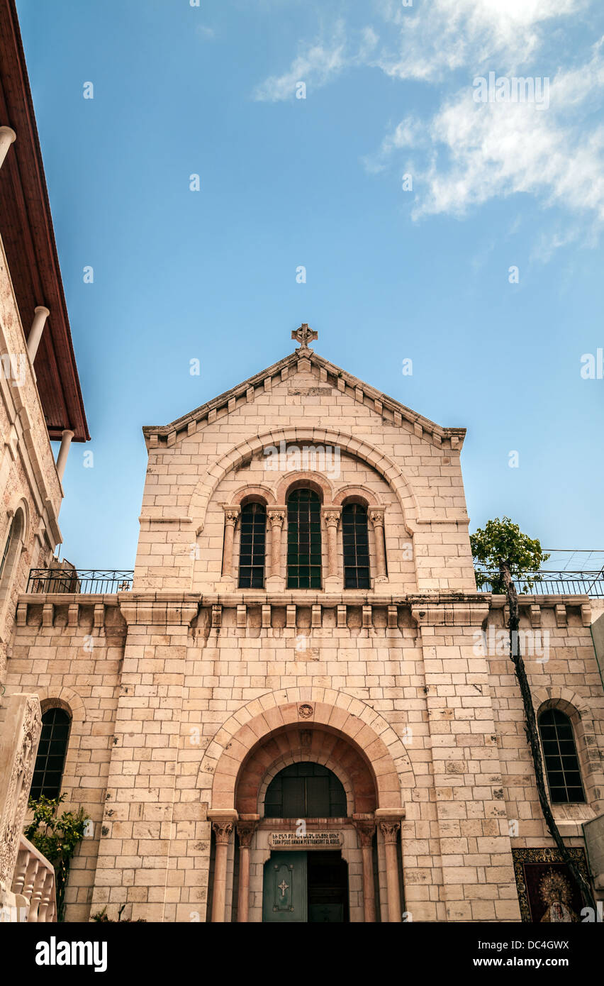Armenische Kirche der Muttergottes von der Krampf, Via Dolorosa Stockfoto