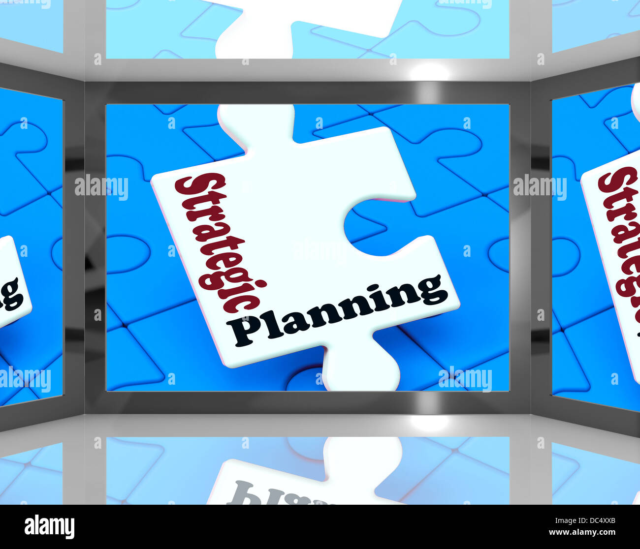 Strategische Planung auf dem Bildschirm zeigt Organisation Stockfoto