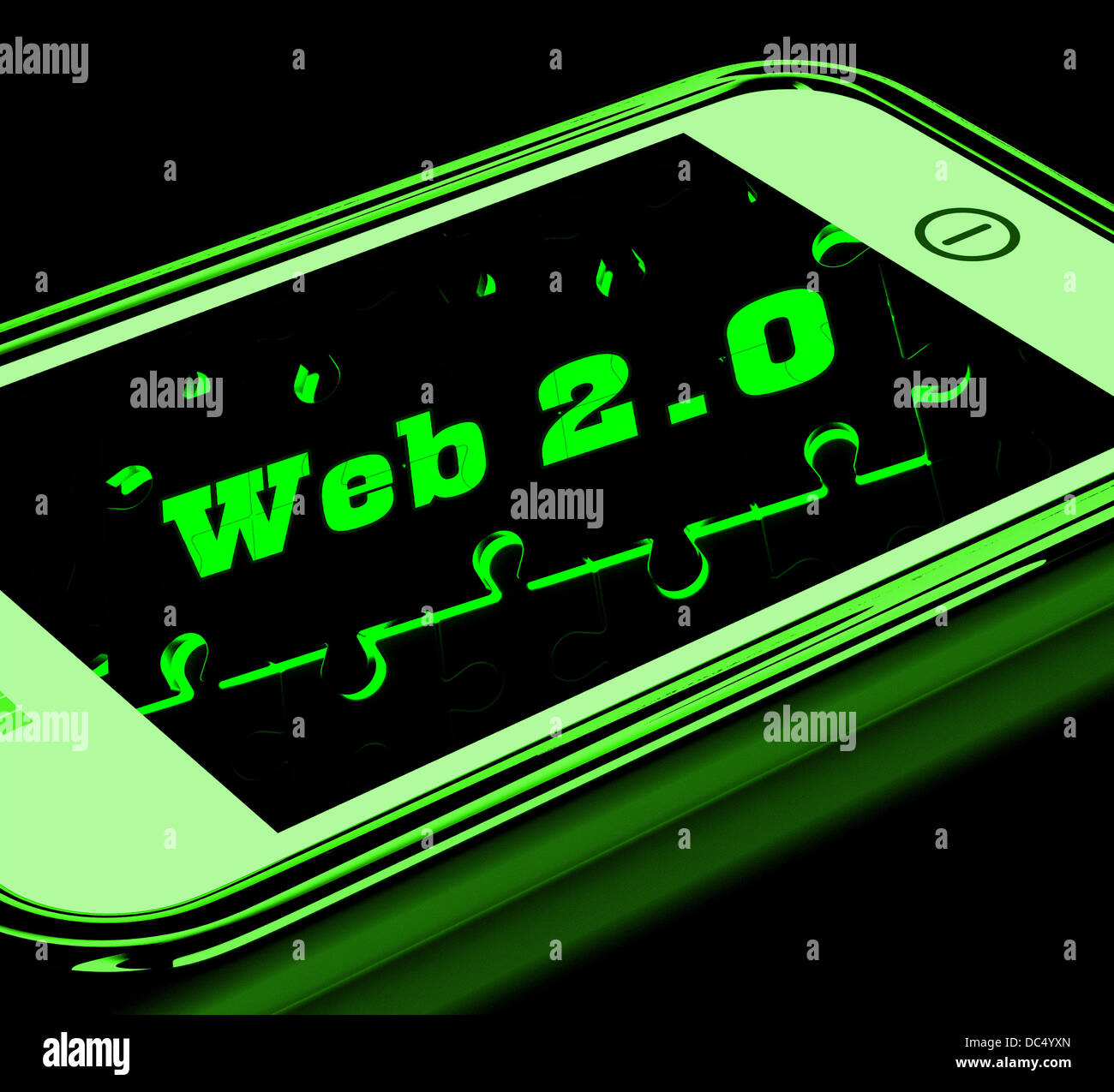 Web 2.0 auf Smartphone mit Social Networking Stockfoto