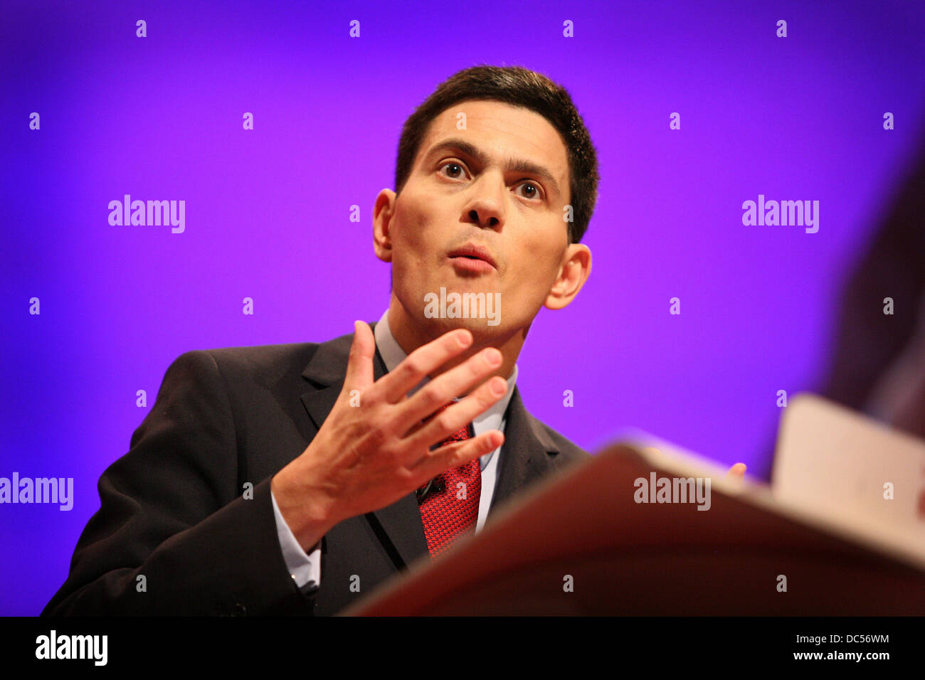Labour Party Conference Manchester September 2008. David Miliband Stockfoto