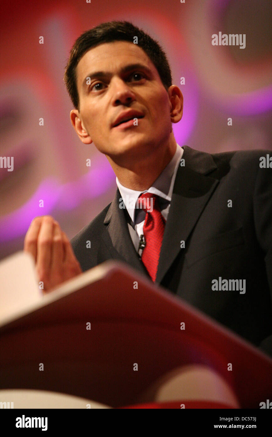 Labour Party Conference Manchester September 2008. David Miliband Stockfoto