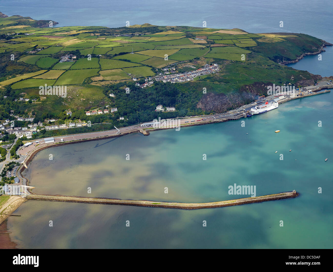 Die Fähre Hafen von Fishguard, West Wales, UK Stockfoto