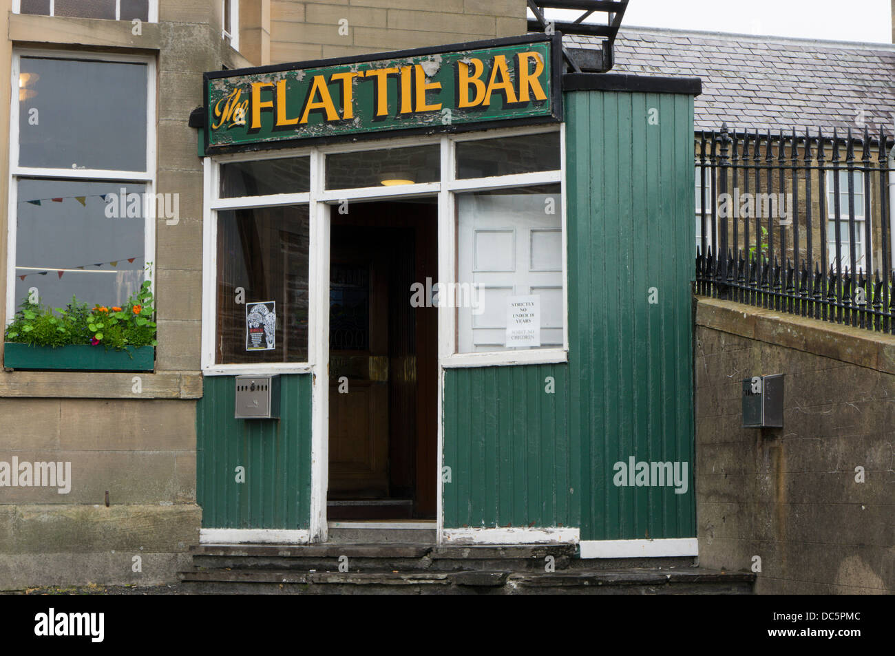 Eintritt in die Flattie-Bar. Stockfoto