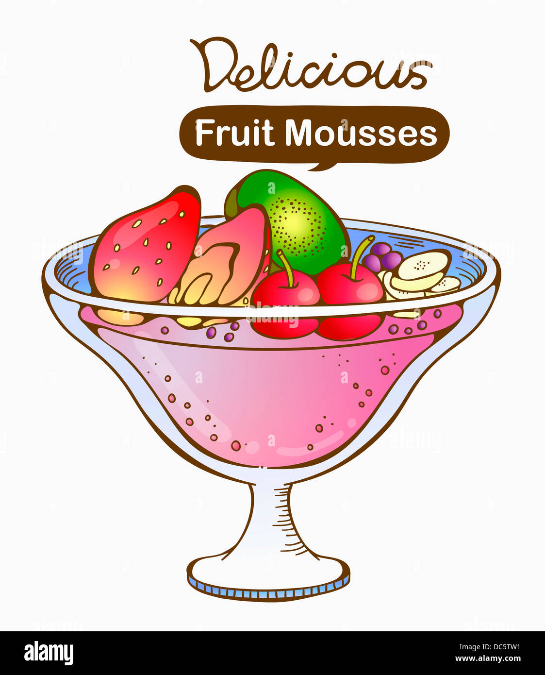 Illustration der köstliche Frucht-Mousse Stockfoto