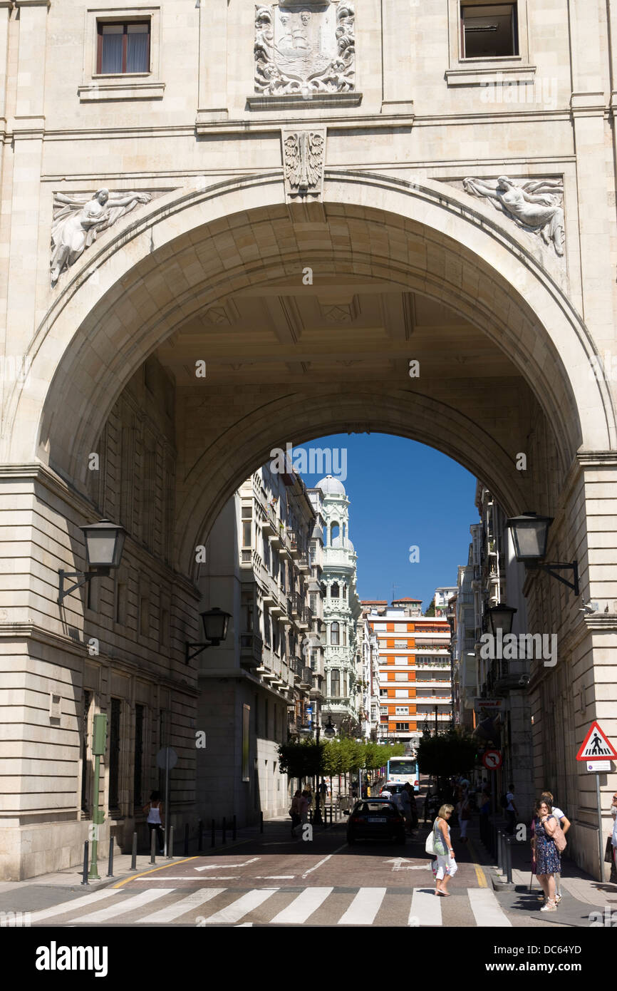 BANCO SANTANDER ZENTRALE GEBÄUDE PASEO DE PEREDA SANTANDER KANTABRIEN SPANIEN Stockfoto