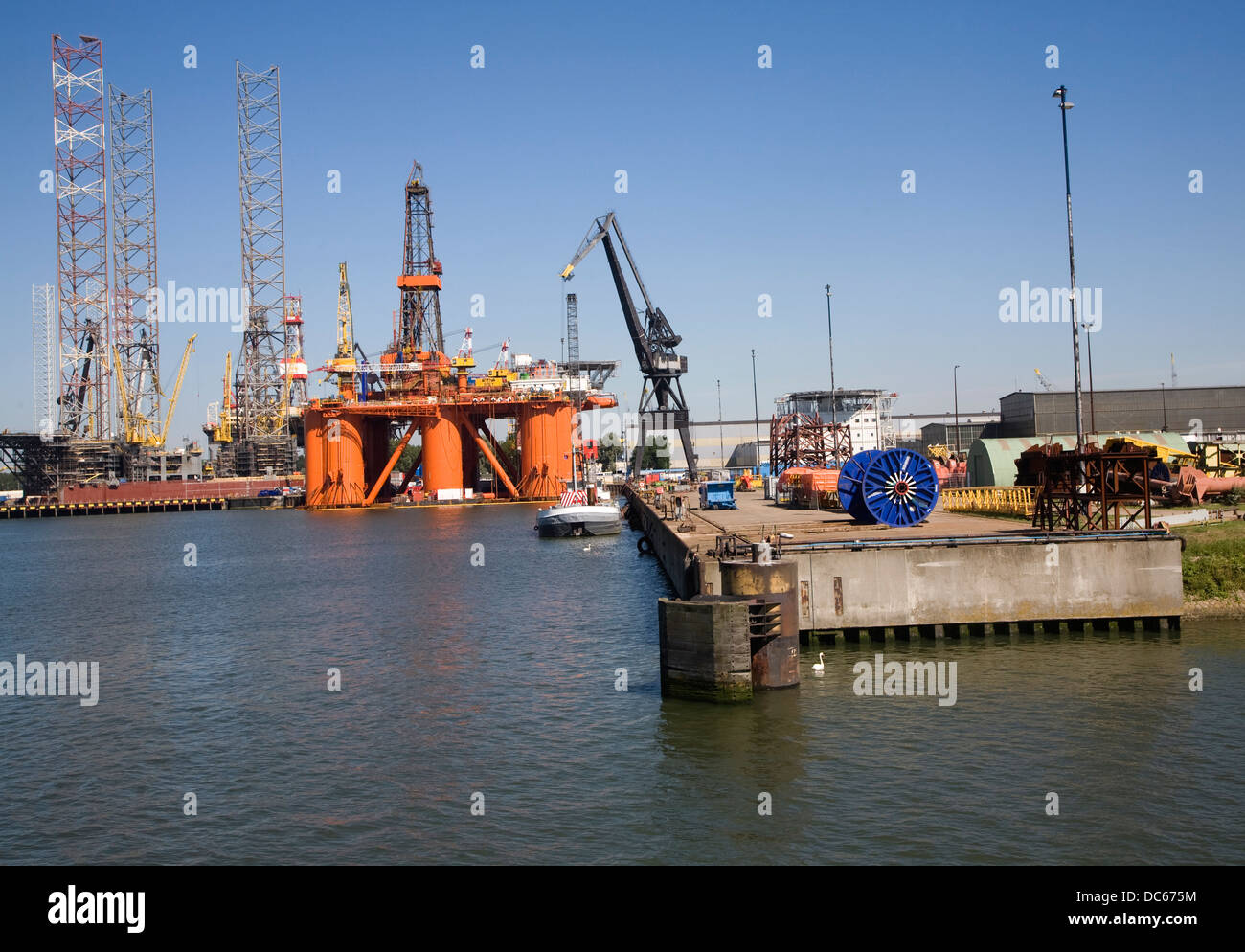 Stena Spey Rig Bohrinsel Keppel Verolme Shipyard Botlek Port of Rotterdam Niederlande Stockfoto