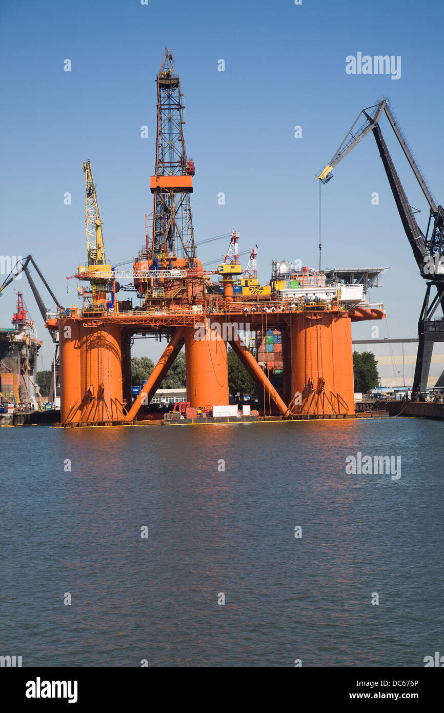 Stena Spey Rig Bohrinsel Keppel Verolme Shipyard Botlek Port of Rotterdam Niederlande Stockfoto