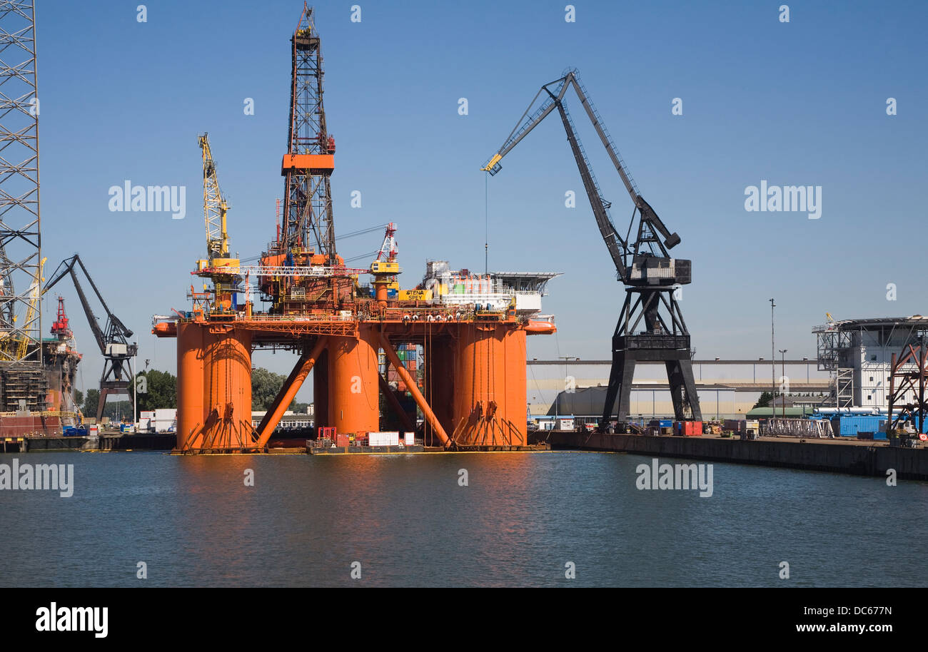 Stena Spey Rig Bohrinsel Keppel Verolme Shipyard Botlek Port of Rotterdam Niederlande Stockfoto