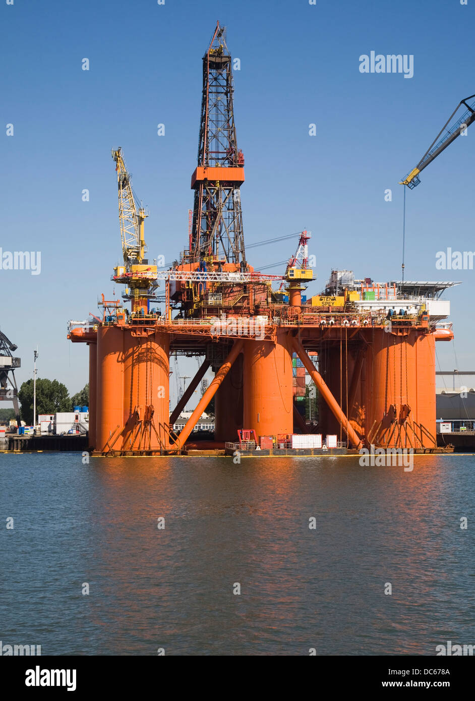 Stena Spey Rig Bohrinsel Keppel Verolme Shipyard Botlek Port of Rotterdam Niederlande Stockfoto