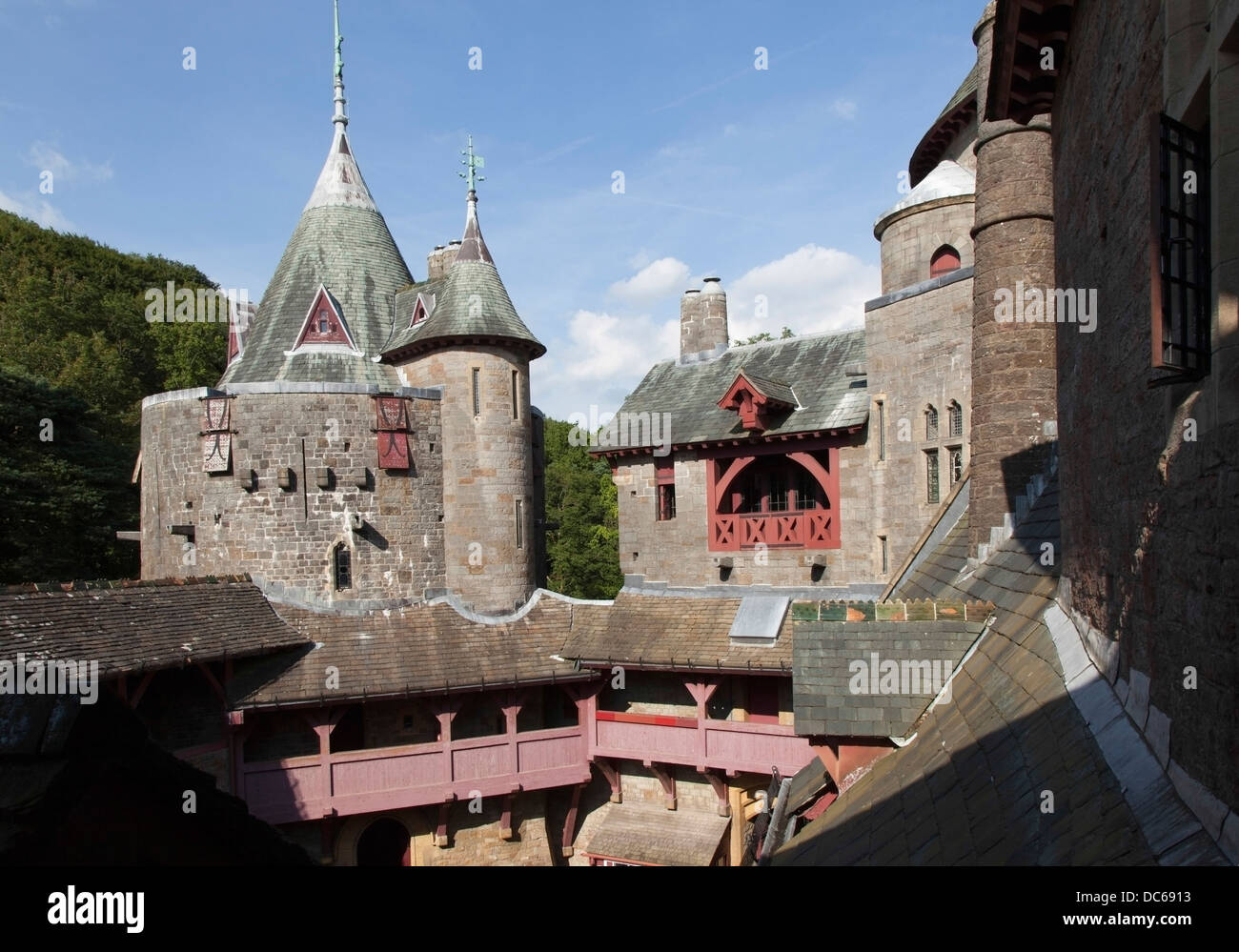 Castell Coch {Englisch: rote Burg) Gothic Revival Schloss nördlich von Cardiff in Wales Stockfoto