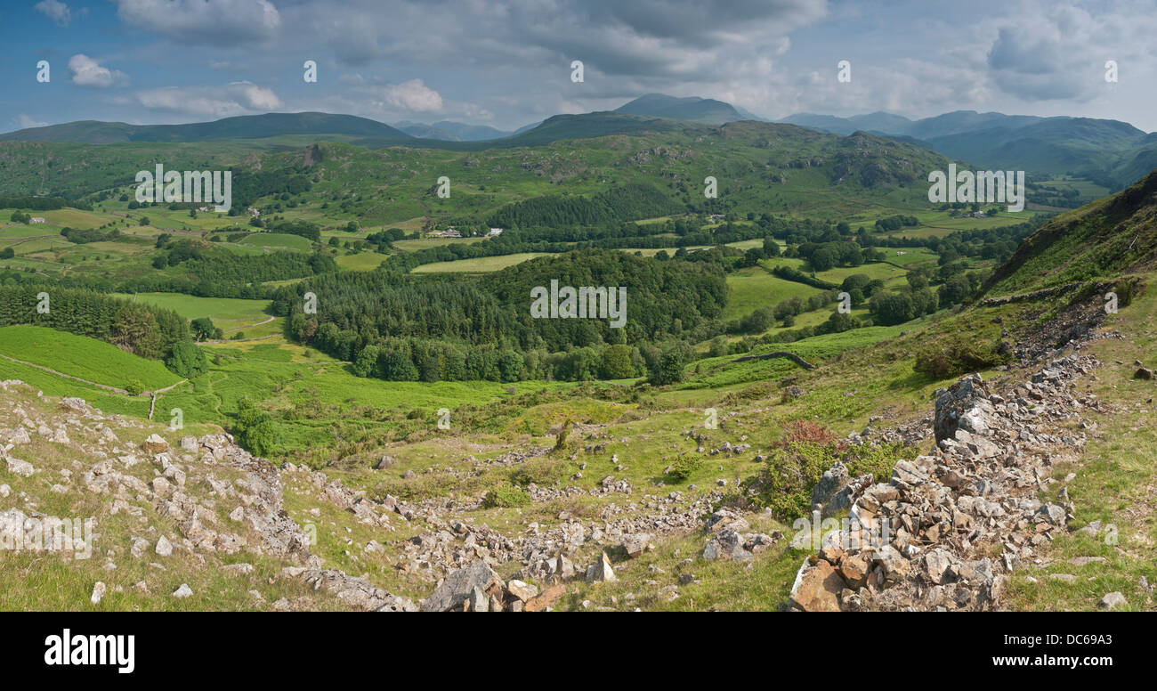 Ansicht von Eskdale im Sommer, Lake District, Cumbria Stockfoto
