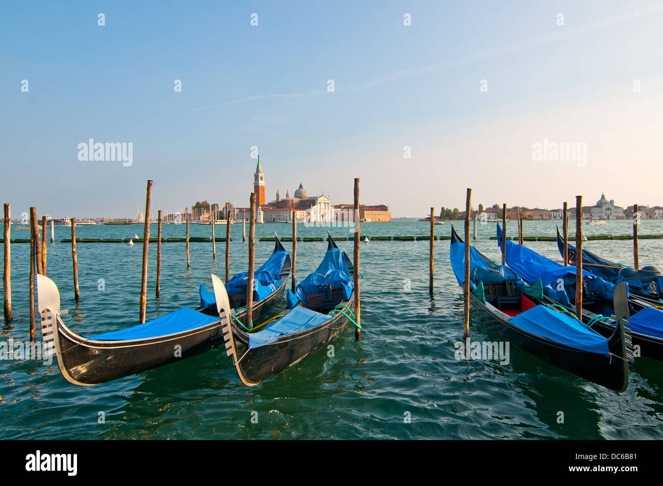 Venedig Italien Gondeln am Kanal, berühmteste Boot Stockfoto