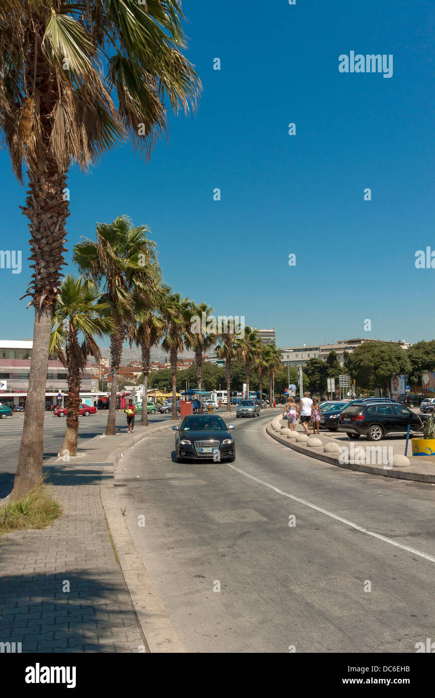 Eine Straße im Hafen von Split, Kroatien Stockfoto