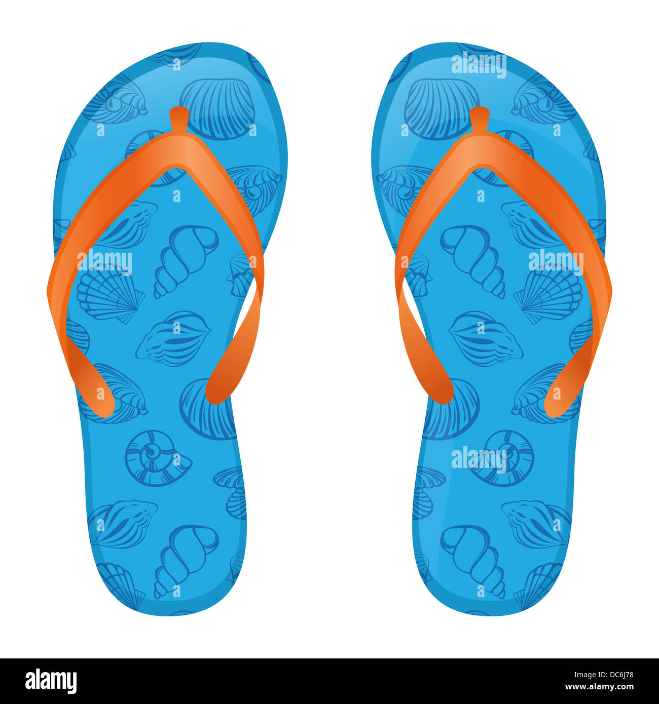 blauen Flip flops Stockfoto