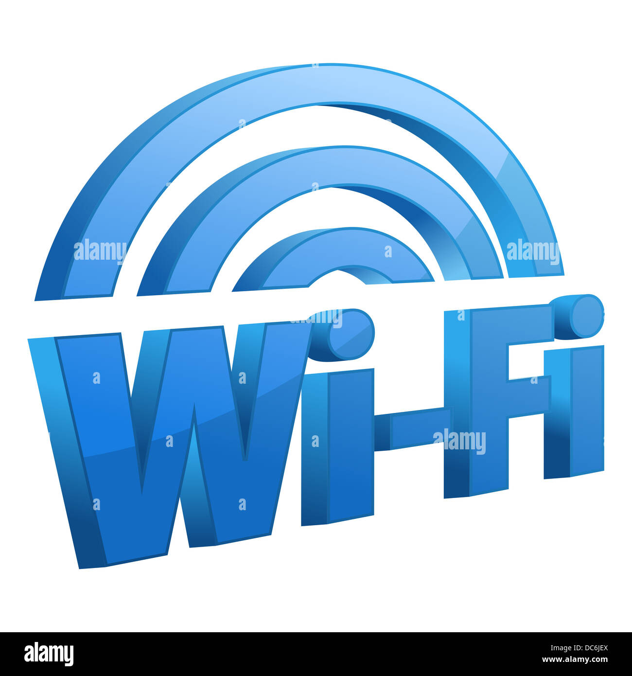Blaue Wifi-Symbol Stockfoto