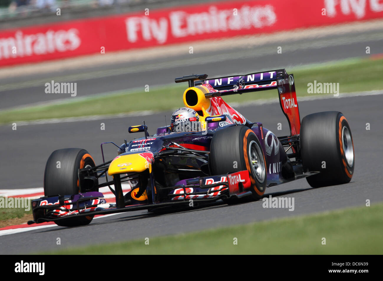 Sebastian Vettel, Red Bull Racing beim britischen Grand Prix F1 2013, Silverstone. Stockfoto