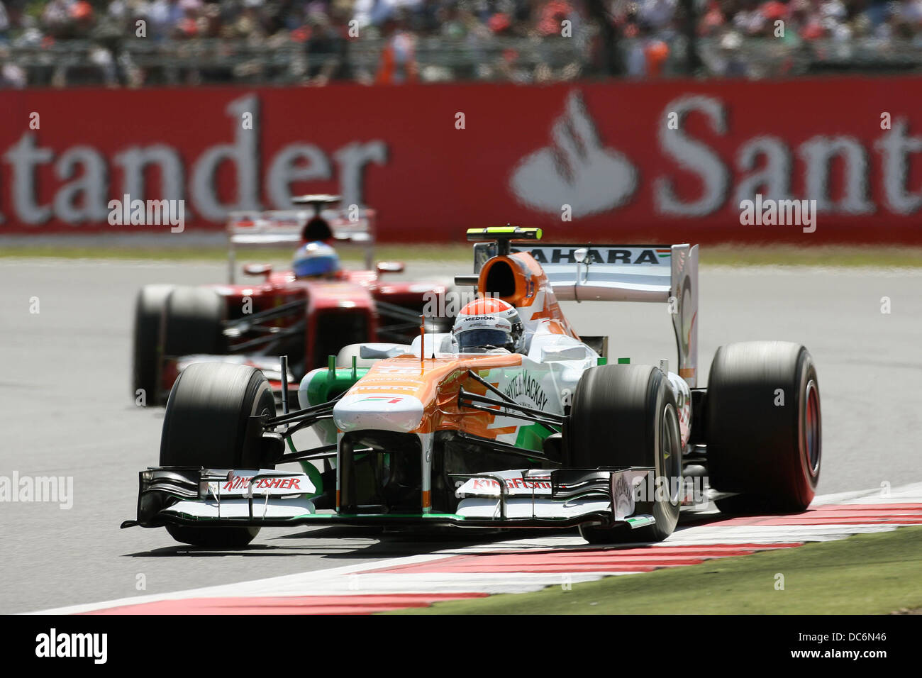 Adrian Sutil Force India F1 beim 2013 F1 British GP, Silverstone. Stockfoto