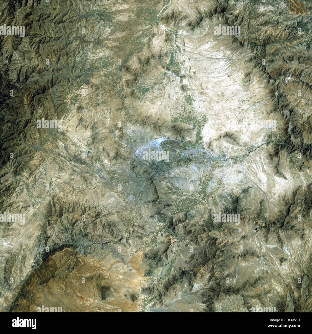 Satellitenansicht von Kabul, Afghanistan Stockfoto