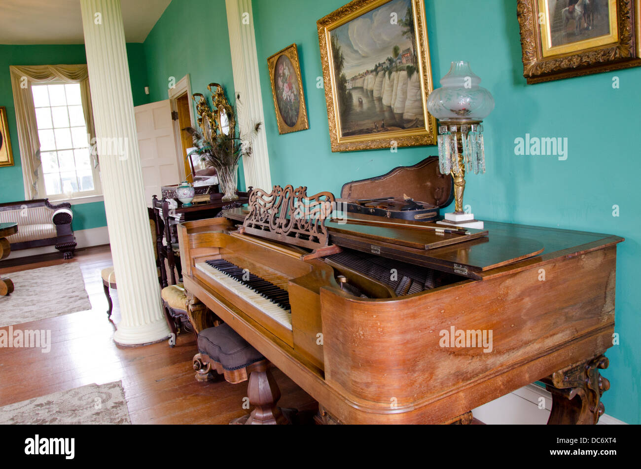 Marengo County, Alabama Demopolis. Bluffen Sie, Halle, historischen antebellum Haus & Museum, c. 1832, Wohnzimmer. Stockfoto