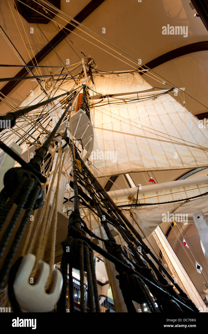 Massachusetts, New Bedford Whaling Museum. Modell der Walfänger, hier. Stockfoto
